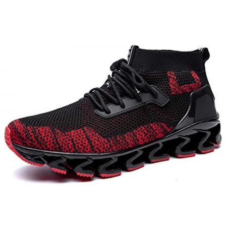 Men Sport Running Shoes Athletic Tennis Walking Sneakers Black-Red