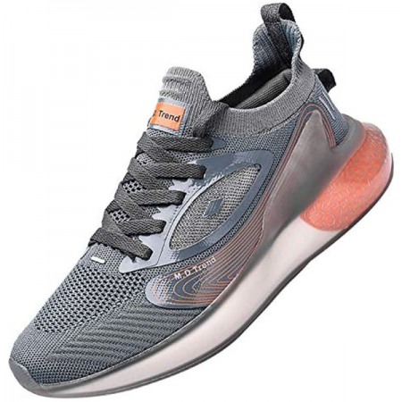 Men's Running Shoes Breathable Sneakers Grey-Orange